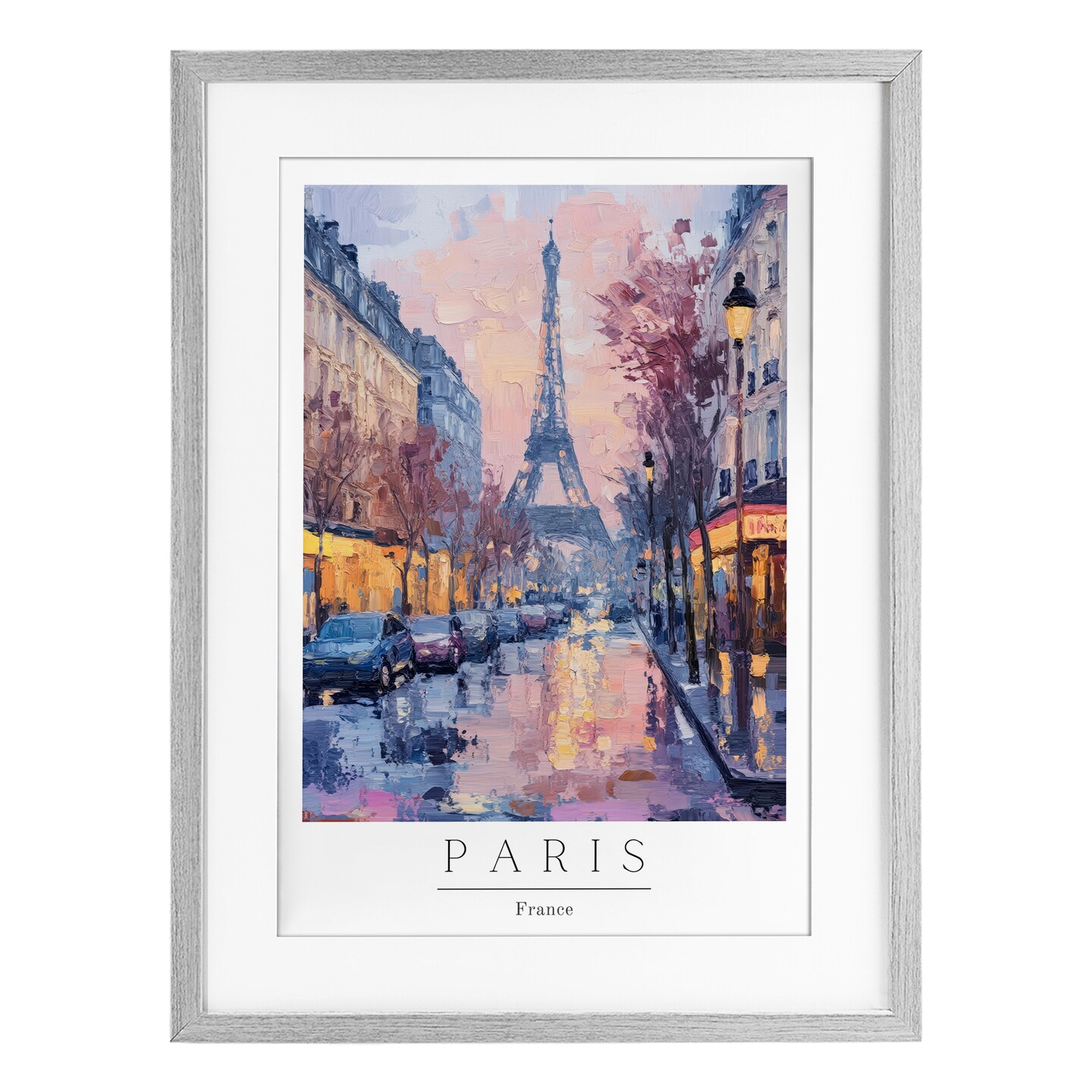Stupell Industries Vintage Paris Street Abstract Framed Print Under Glass, design by Petal Prints Design