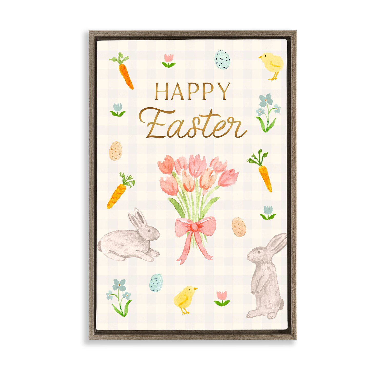 Stupell Industries Happy Easter Soft Spring Compilation Floating Frame, design by Juliet Meeks