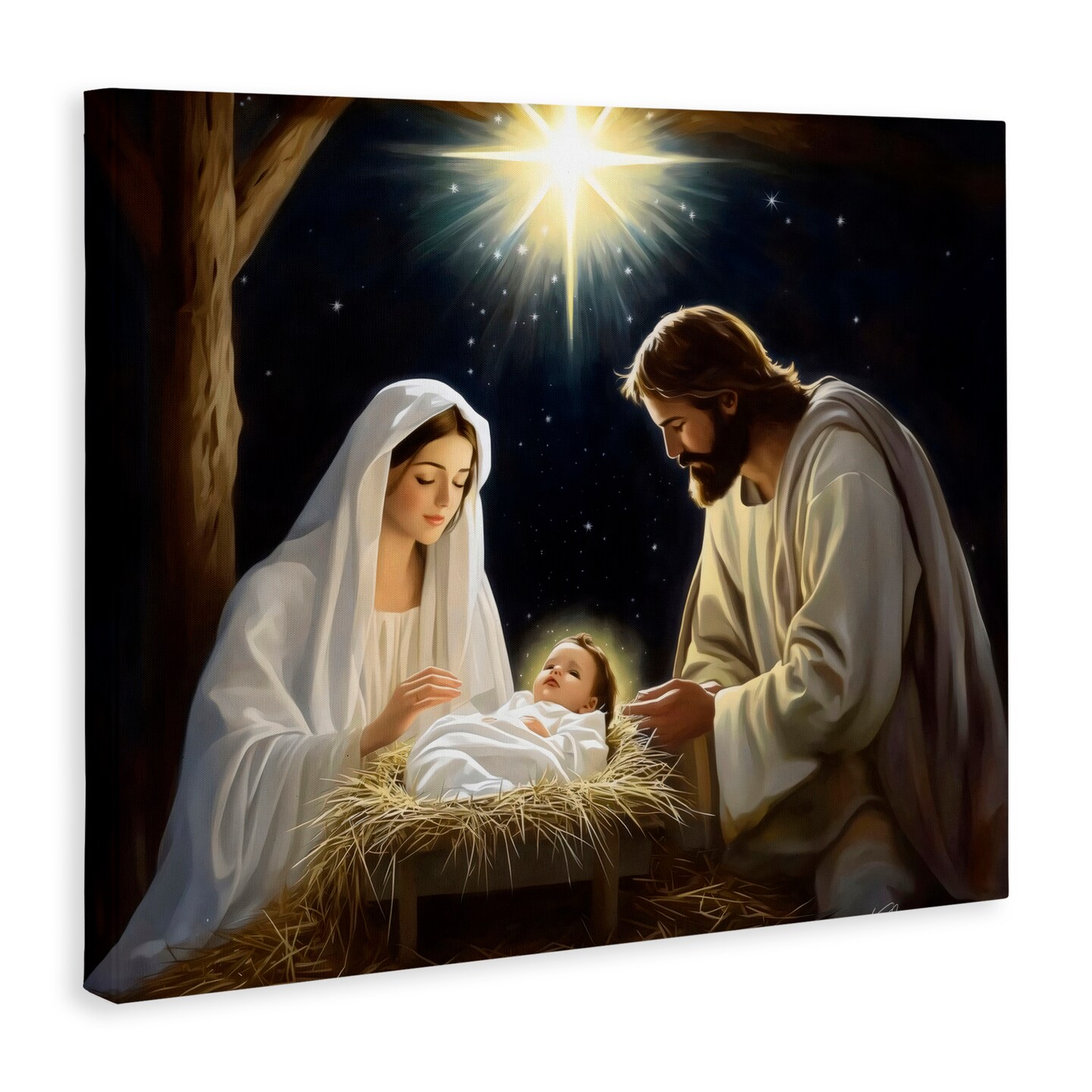 Stupell Industries Peaceful Night Nativity Scene Canvas, design by Arlington Prints