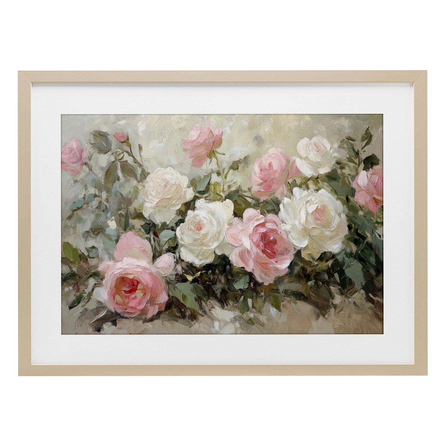 Stupell Industries Rose Bouquets Pink and White Framed Print Under Glass, design by Petal Prints Design