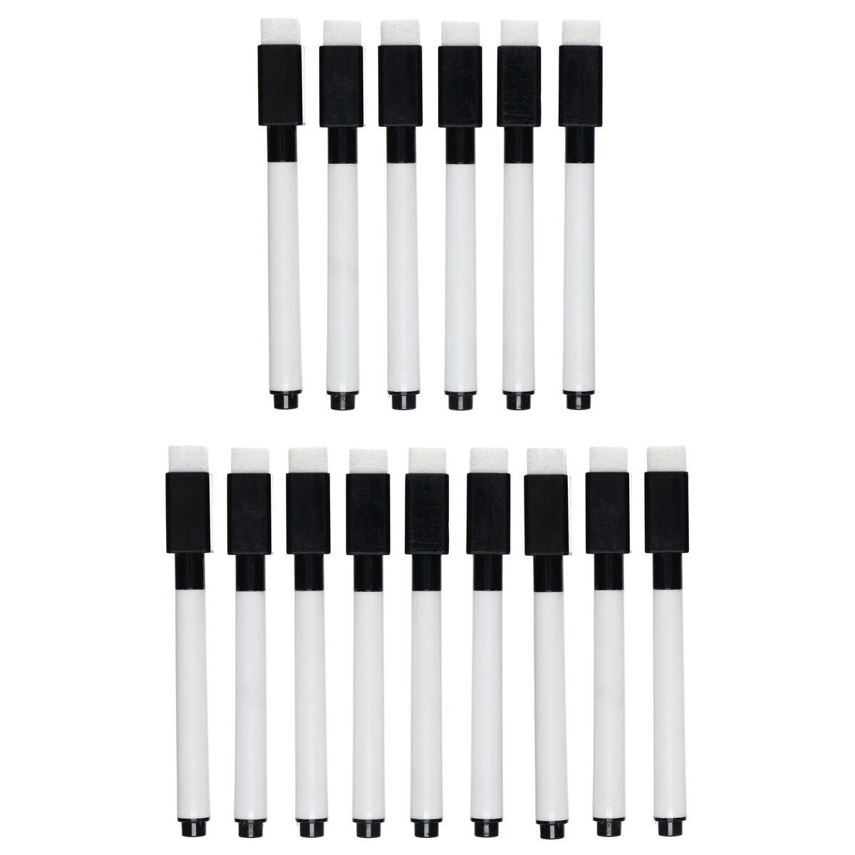 Hampton Dry Erase Pen & Eraser Set – 15 Pack Fine Tip Thin Whiteboard Markers, Dry Erase Markers Kit for White Board, Office, Classroom & Home Use