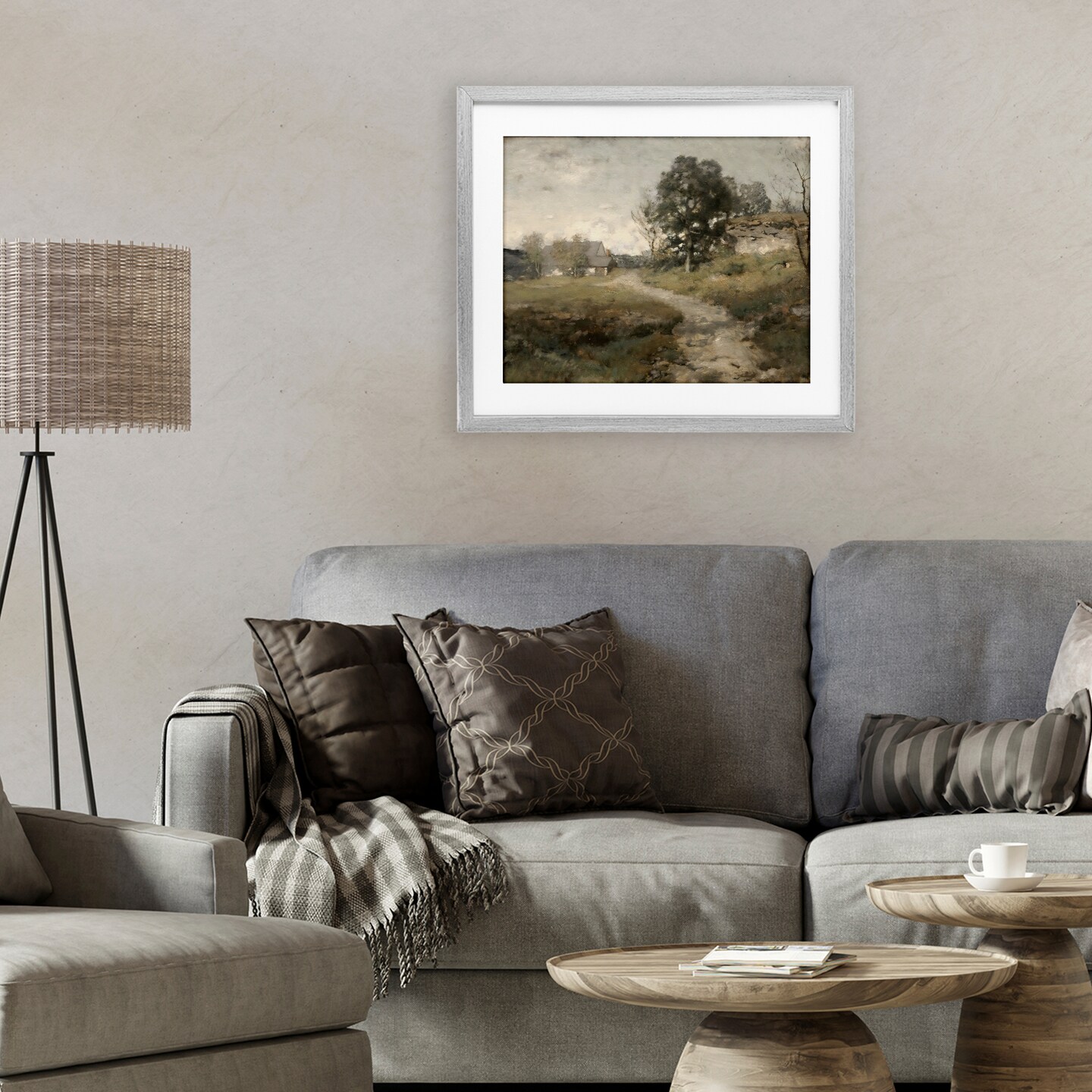 Stupell Industries Vintage Farmhouse Scenic Landscape Framed Print Under Glass, design by Riley B