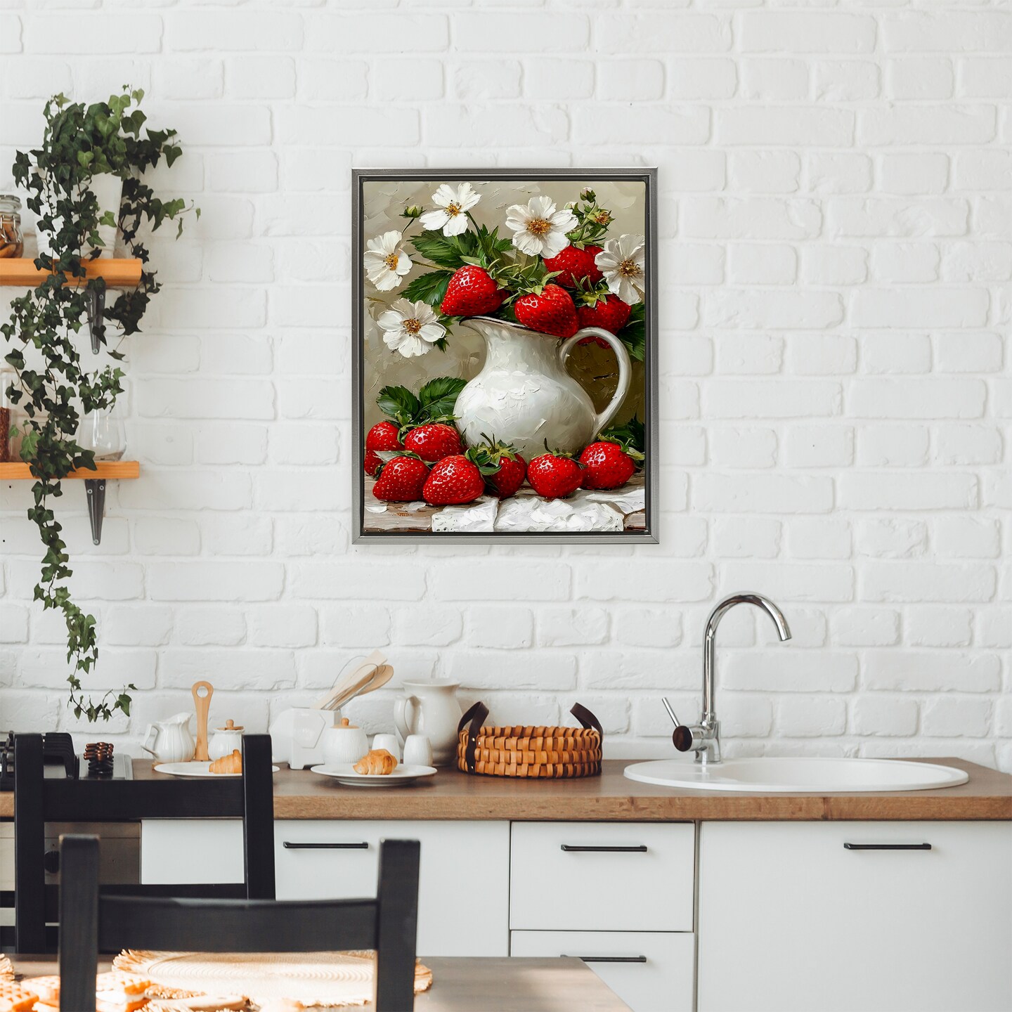 Stupell Industries Painterly Strawberries Still Life Floating Frame, design by Lettered and Lined