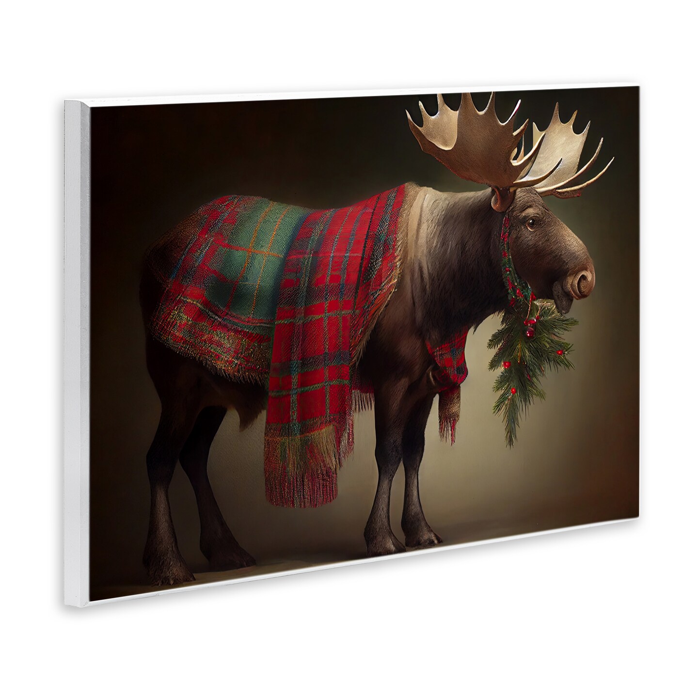 Stupell Industries Festive Moose with Plaid Wall Plaque, design by Sasha