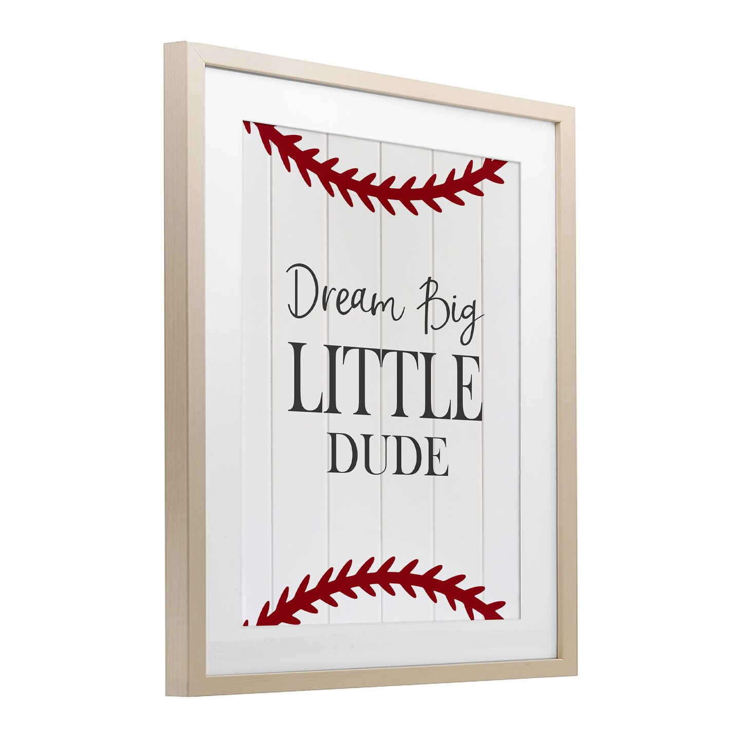 Stupell Industries Dream Big Baseball Motivation Framed Print Under Glass, design by Christine Simpson Art