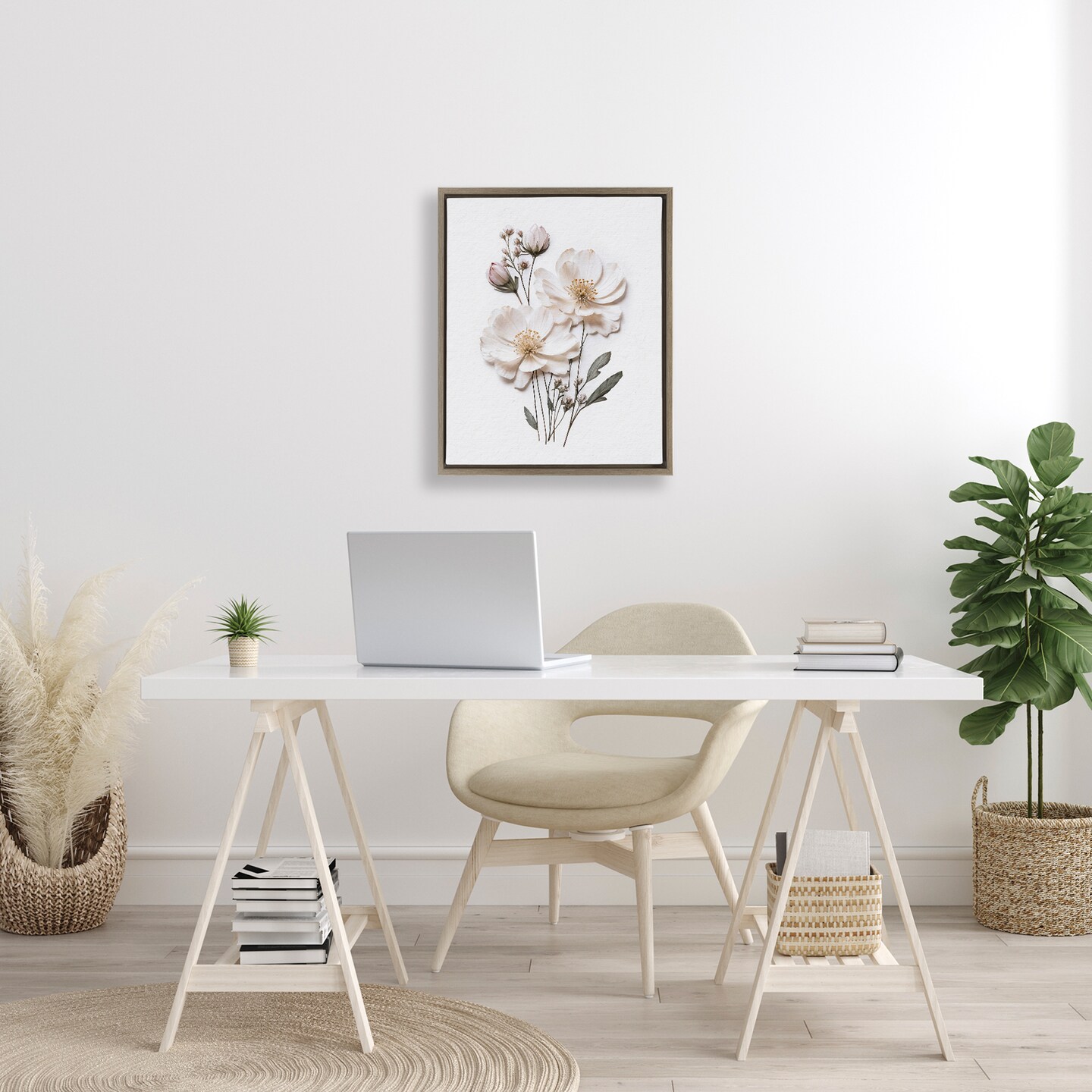 Stupell Industries Elegant Pressed Flowers Floating Frame, design by Lettered and Lined