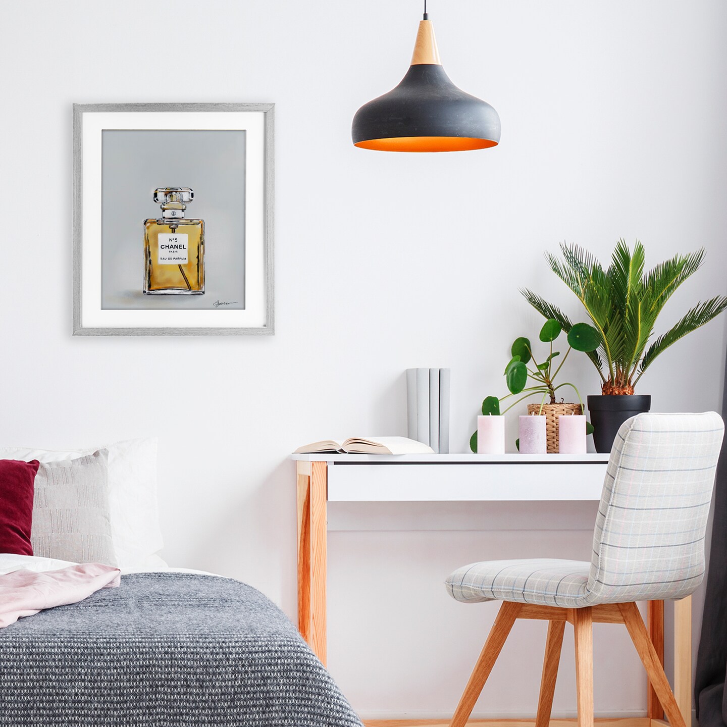 Stupell Industries Elegant Luxury Perfume Framed Print Under Glass, design by Mary Sparrow