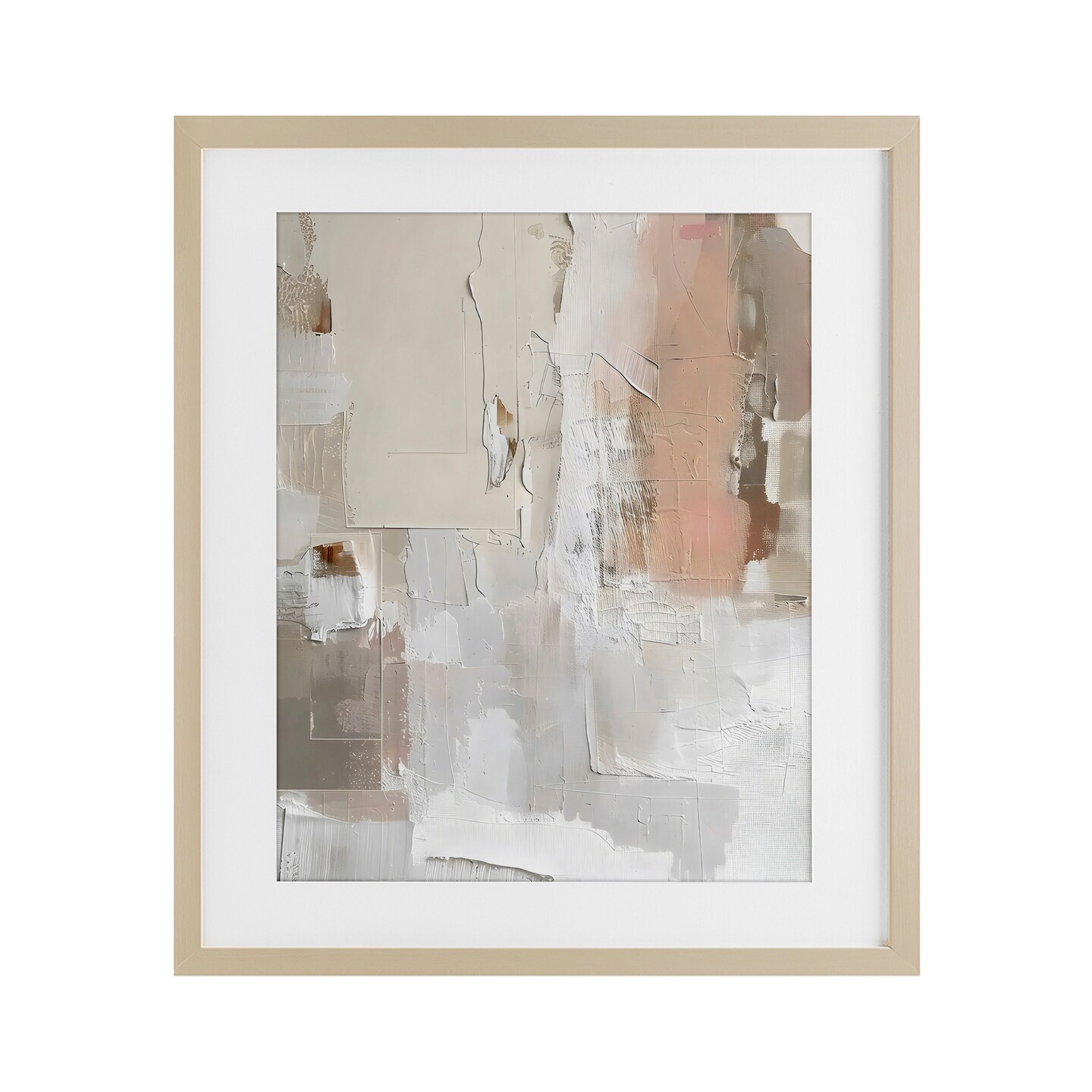 Stupell Industries Blush & Neutrals Abstract Framed Print Under Glass, design by Riley B