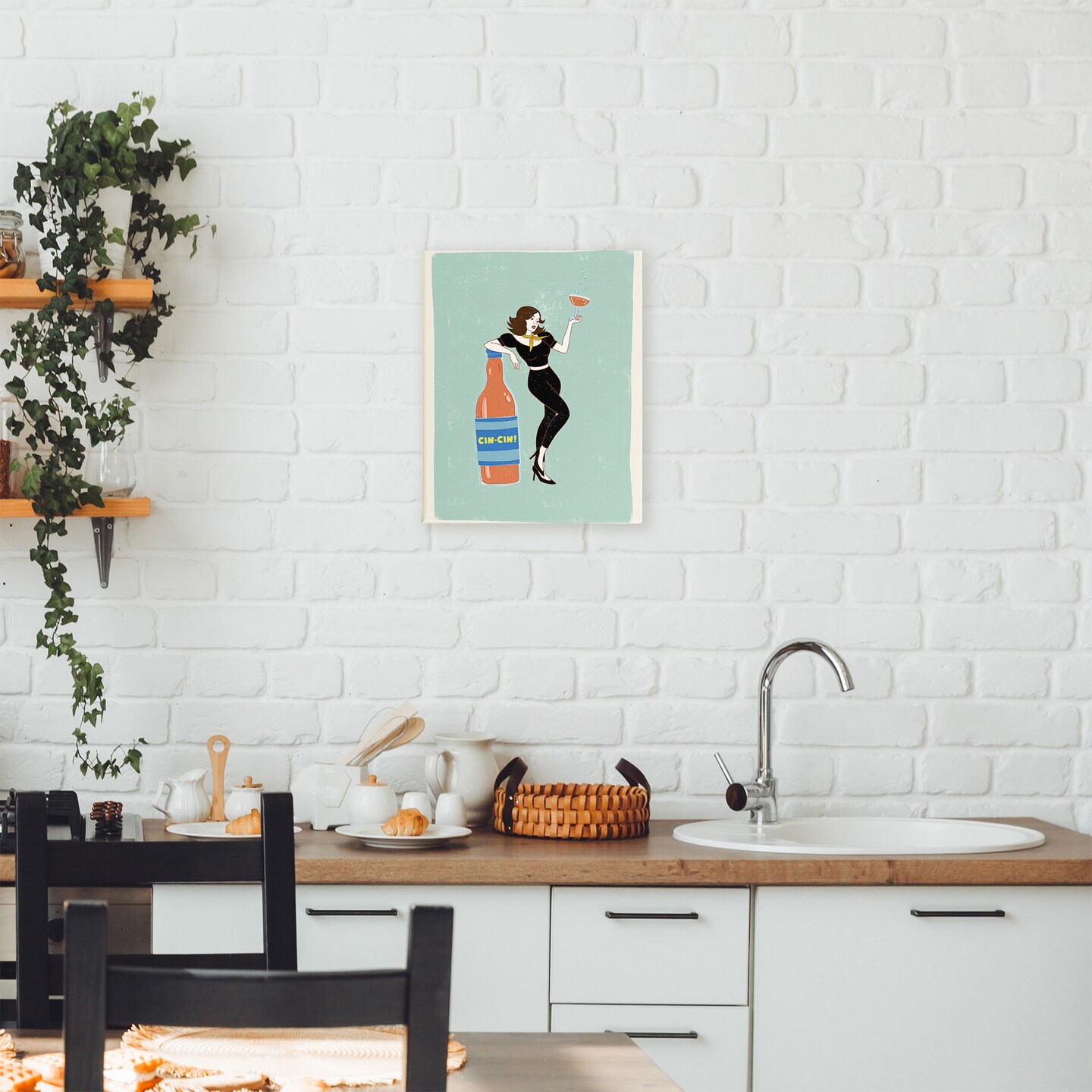 Stupell Industries Cin Cin Vintage Italian Poster Canvas, design by Rachel Nieman