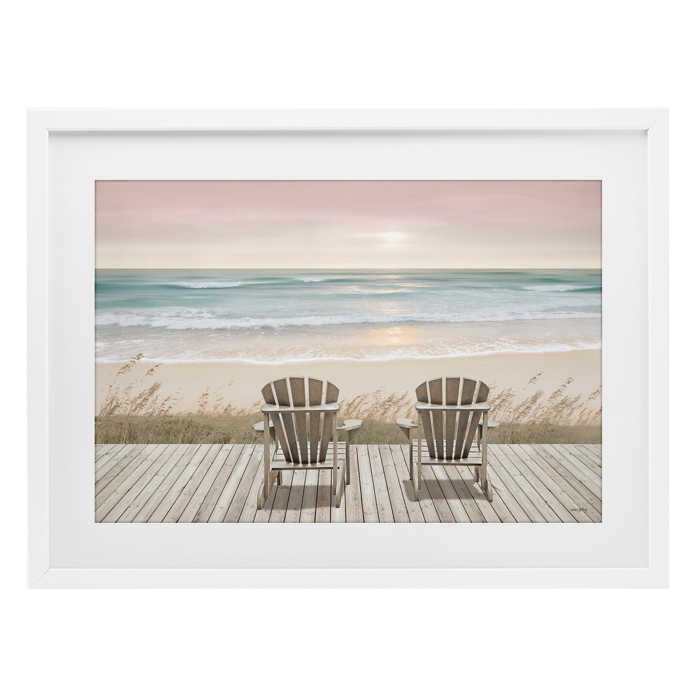 Stupell Industries Watching The Pastel Sunset Framed Print Under Glass, design by Amber Sterling