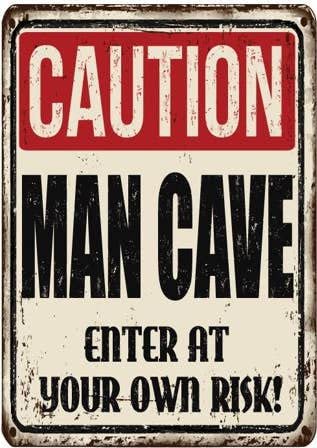 Enter At Own Risk Metal Sign - Easy-to-Hang Wall Decor - Fun Tin Signs for Man Cave, Garage, and Dorm Room