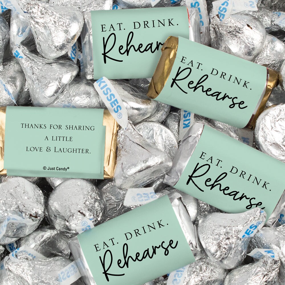 124 Pcs Wedding Rehearsal Dinner Candy Favors Miniatures Chocolate and Kisses (1.52 lbs)