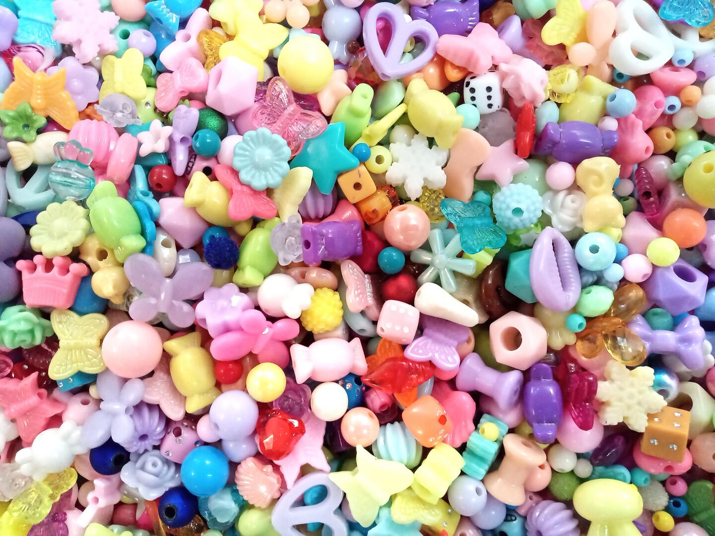 Acrylic Bead Mix, Huge Variety of Colorful Beads for Crafts, about 200 pieces, Adorabilities