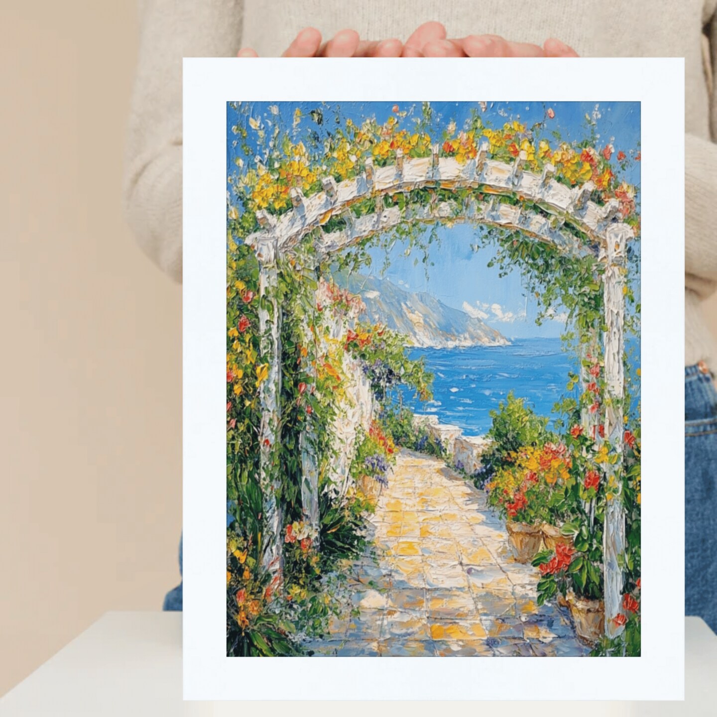 Simple Flat Matte White Wood Picture Frame 16x16 frame