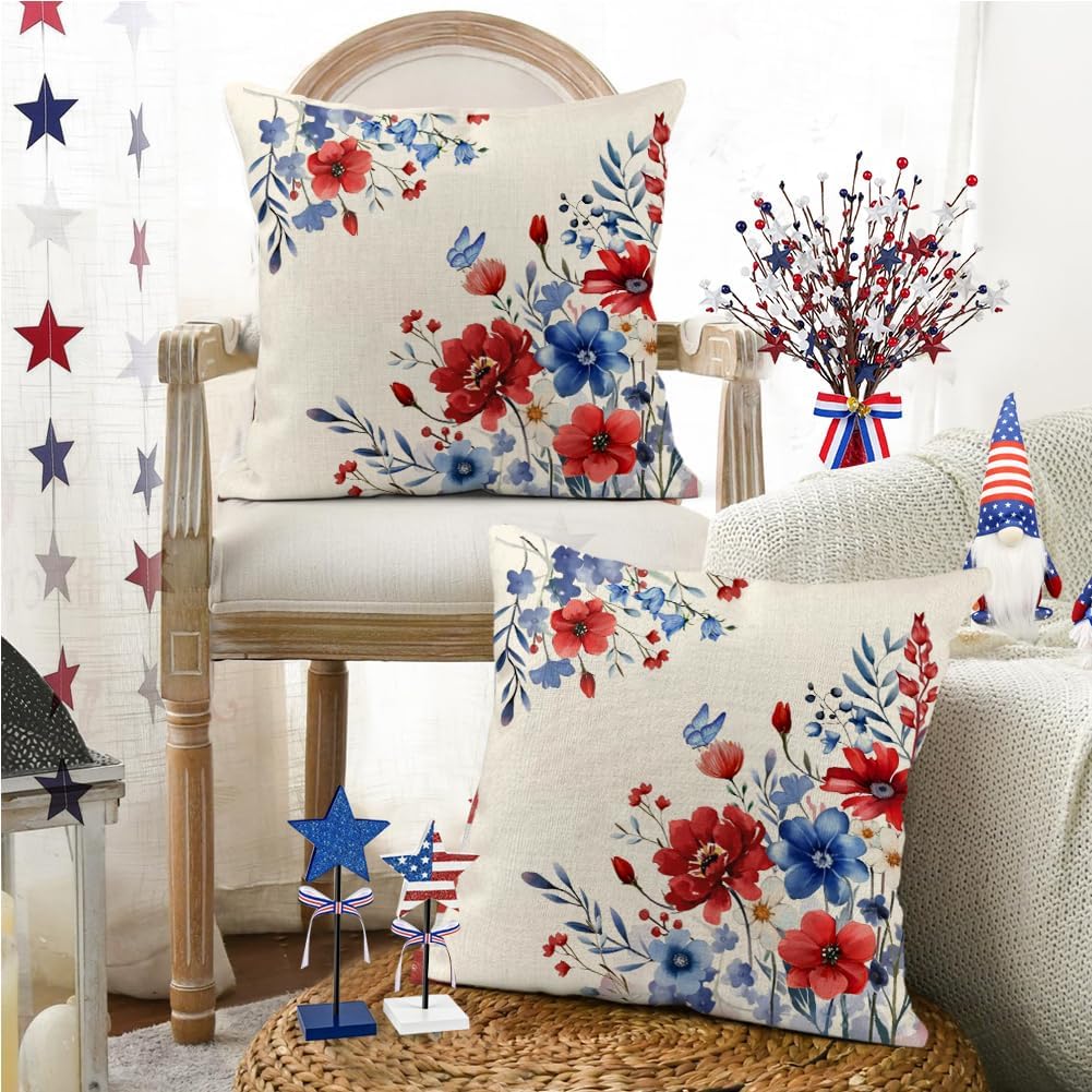 Throw Pillow Cover for 4th of July Decorations