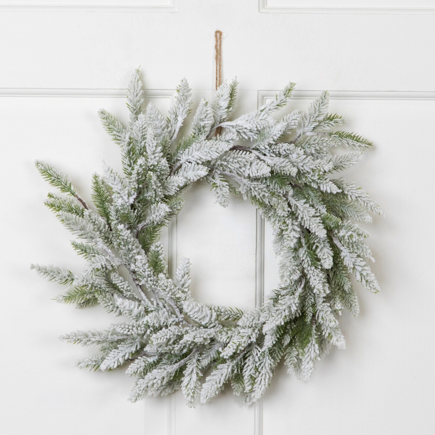 Northlight Heavily Flocked Pine Artificial Christmas Wreath - 16" - Unlit