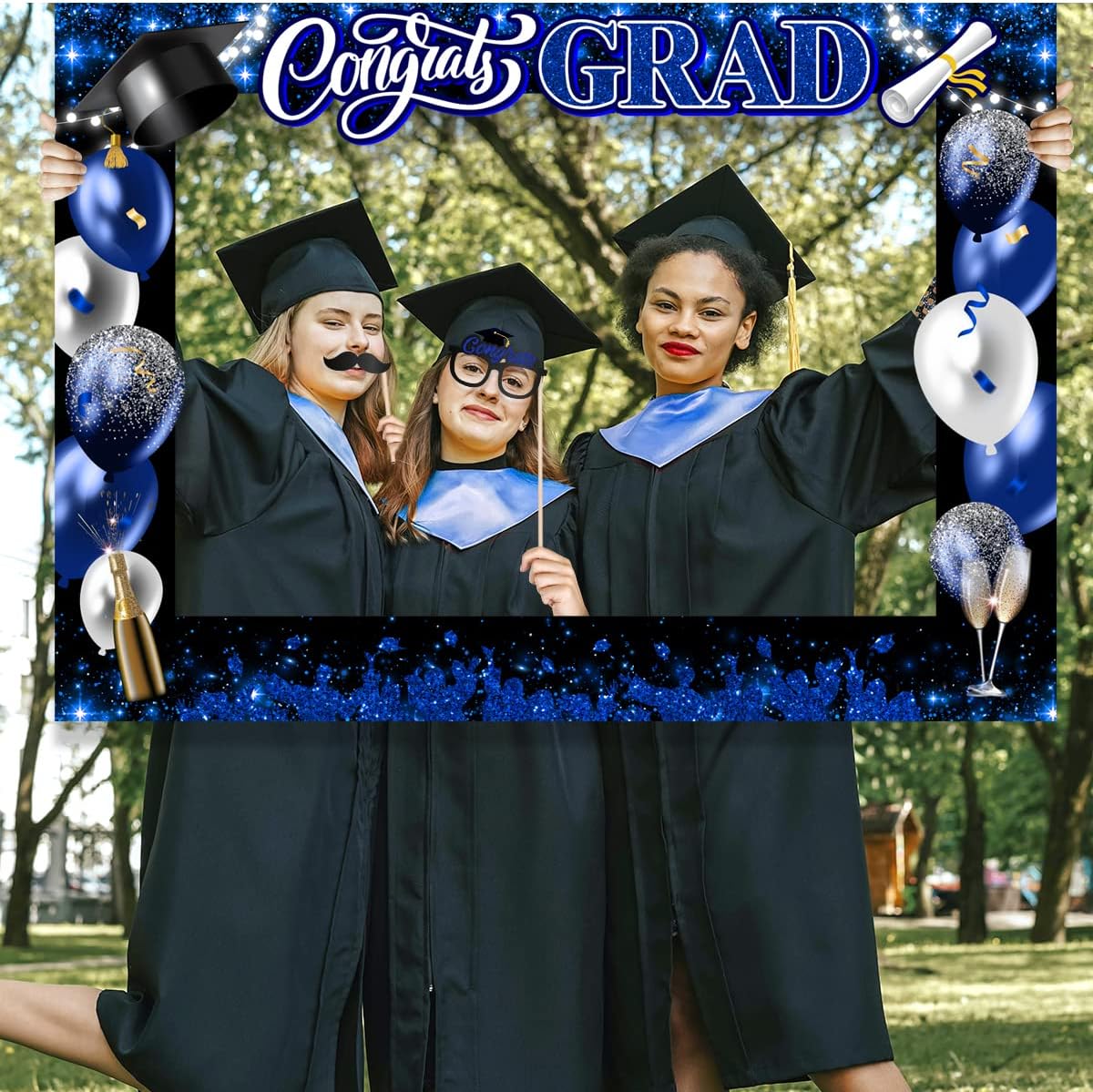 Graduation Photo Booth Props-Blue Class of 2025