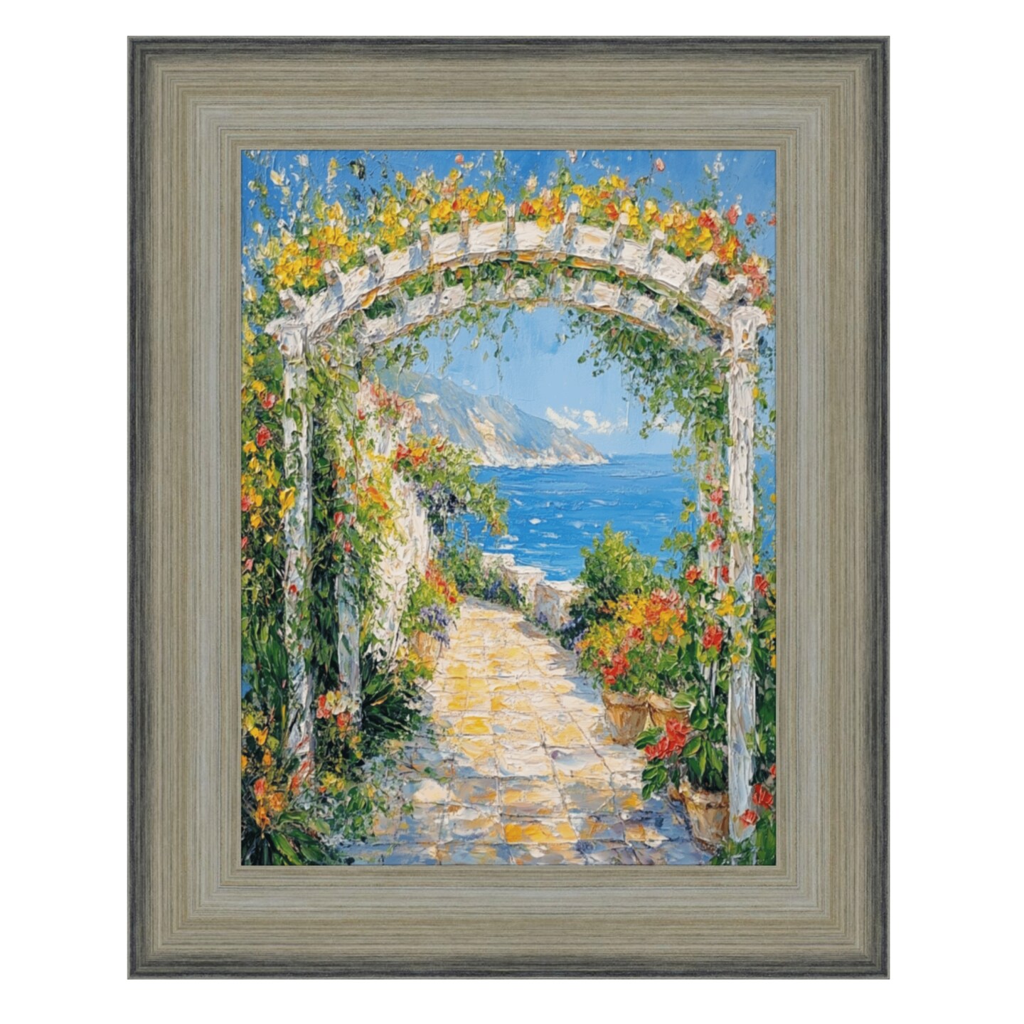 Wide Scoop Brushed Silver Picture Frame 24x24 frame