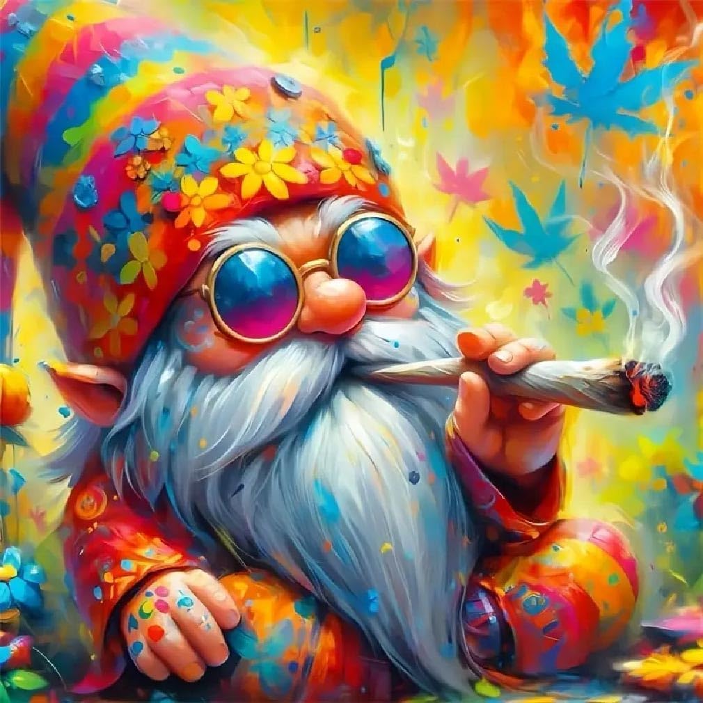 NAIMOER Gnomes Diamond Painting Kits for Adults, DIY Full Drill 5D Diamond Art Christmas Flower Diamond Painting House Winter Diamond Painitng Kits for Relaxation and Home Wall Decor