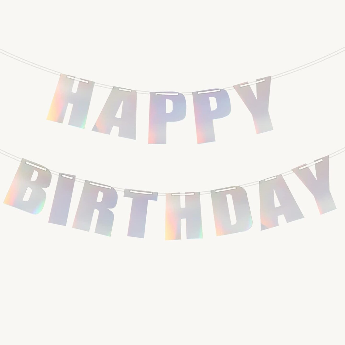 Happy Birthday Banner, Glossy Colorful Rainbow Foil Banner, Theme Party Decor