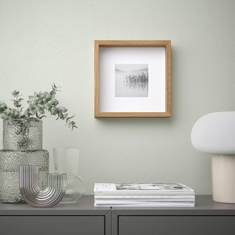 Frame Oak Effect 9 &#xBE;x9 &#xBE;&#x22; Stylish Square Frame for Wall or Tabletop Display