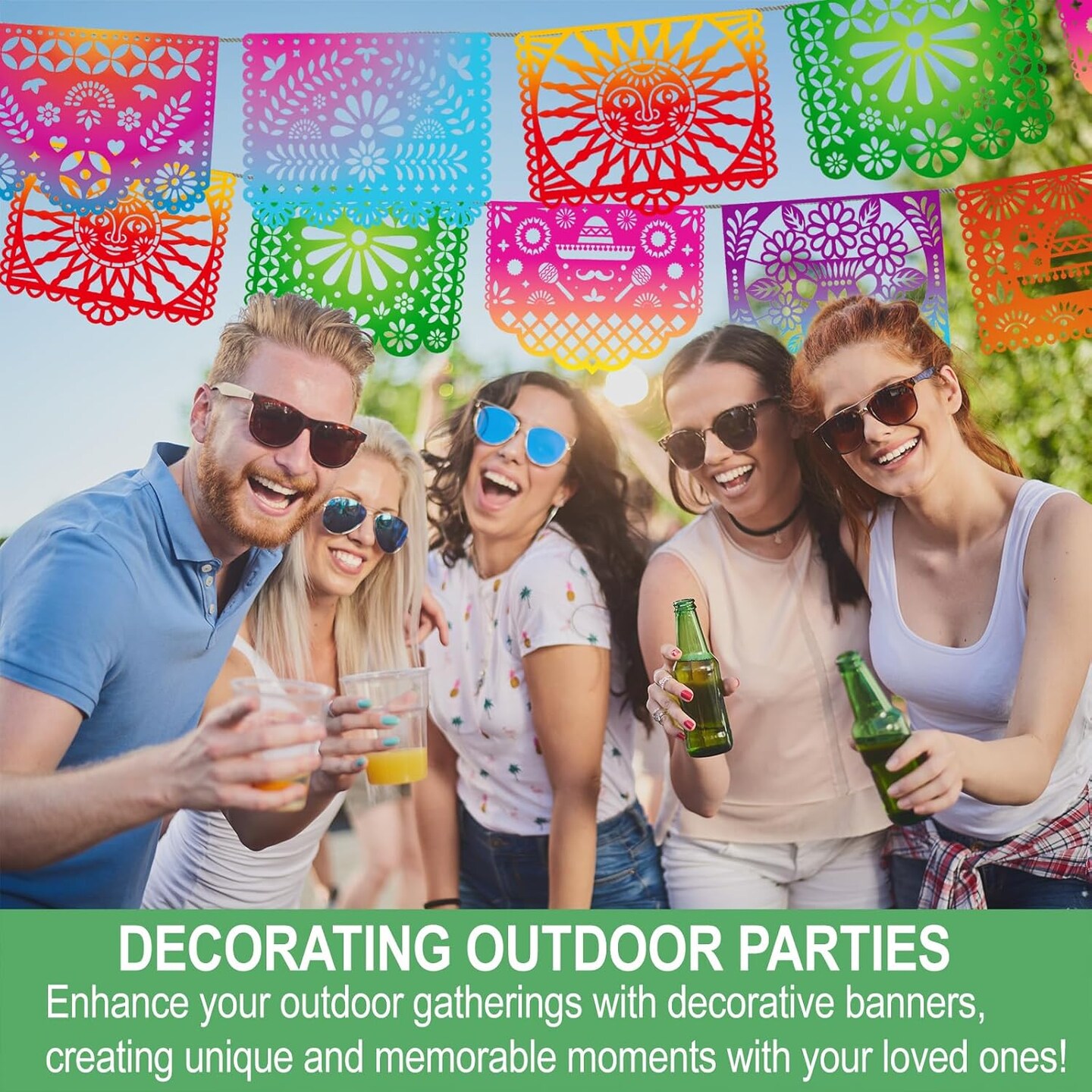 Mexican Party Banners, Papel Picado Banner - Cinco de Mayo, Fiesta Party Decorations