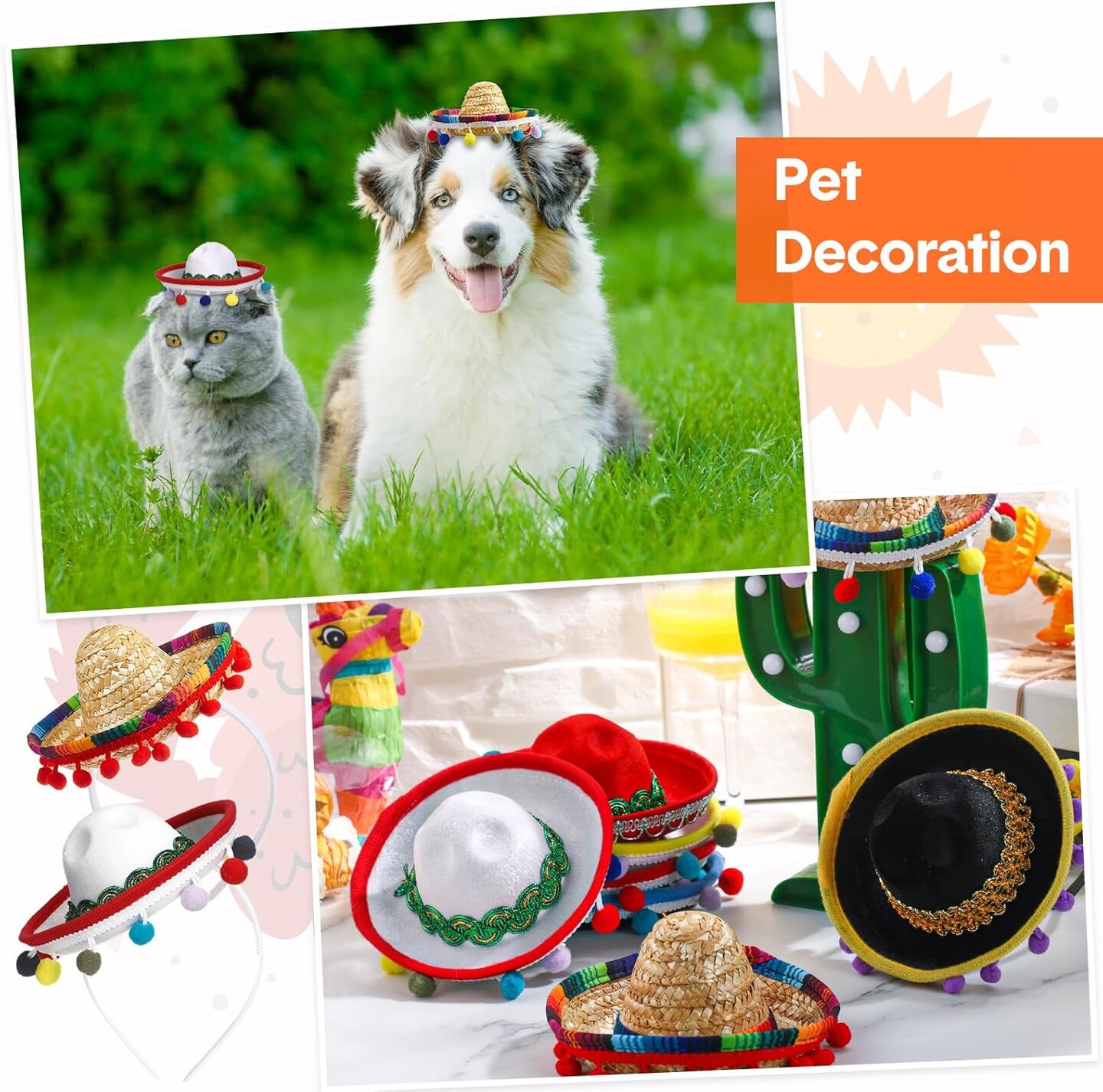 12 Pcs Cinco De Mayo Sombrero Headband Hats Bulk Mini Hat Headband with Fiesta Fabric Mexican Theme Decorations(Stylish)