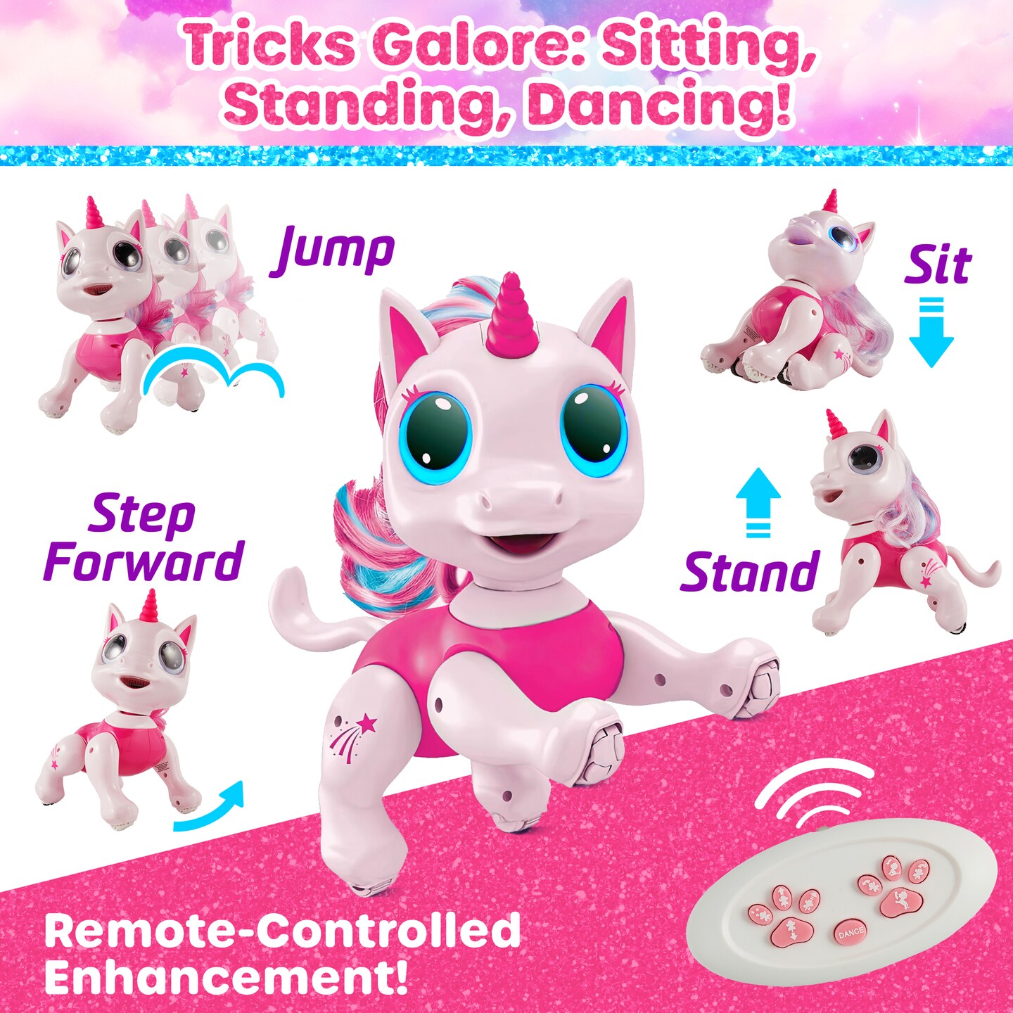 Power Your Fun RC Unicorn Robo Pets - Pink