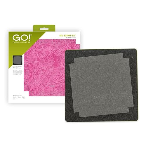 AccuQuilt GO! Rag Square Die - 8 1/2&#x22; - Perfect for Quilting Projects - Easy Fabric Cutting - Create Cozy Rag Quilts - Compatible with Sewing Machines and Rotary Cutters
