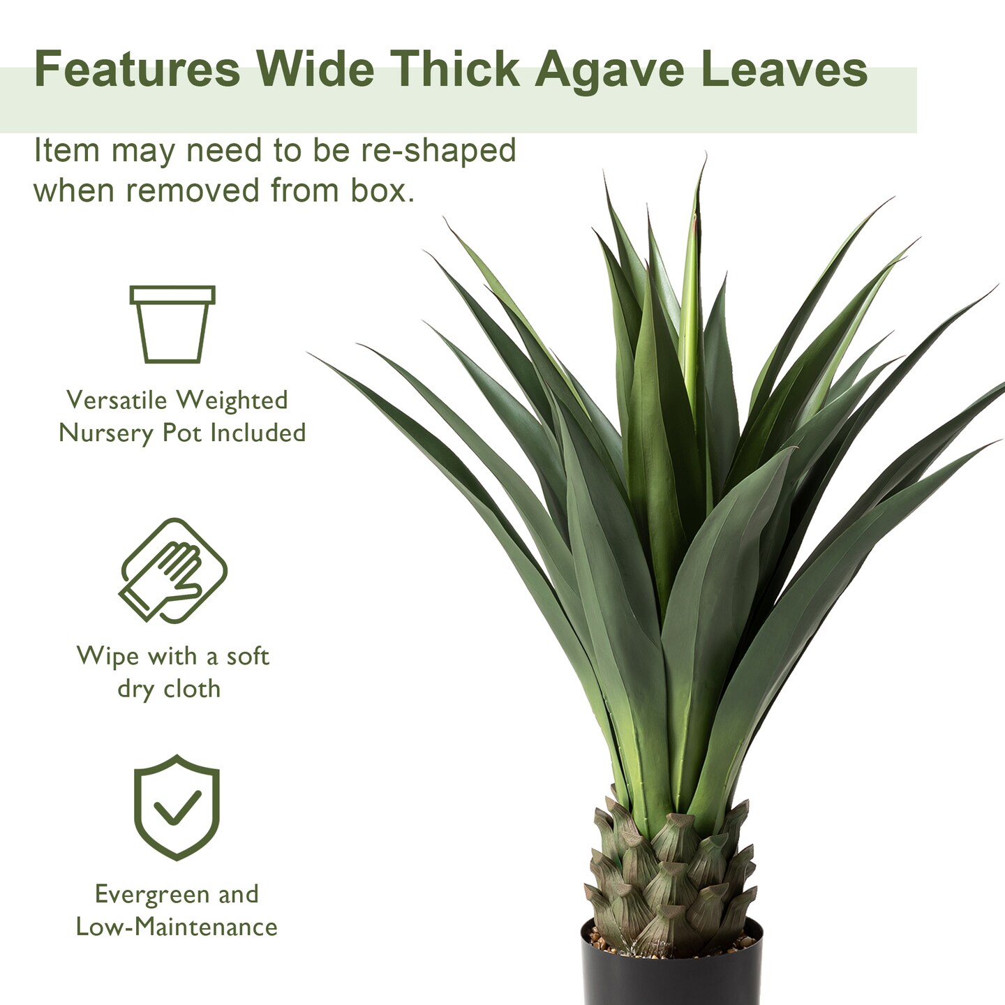 3.25ft. Faux Agave Plant in Pot