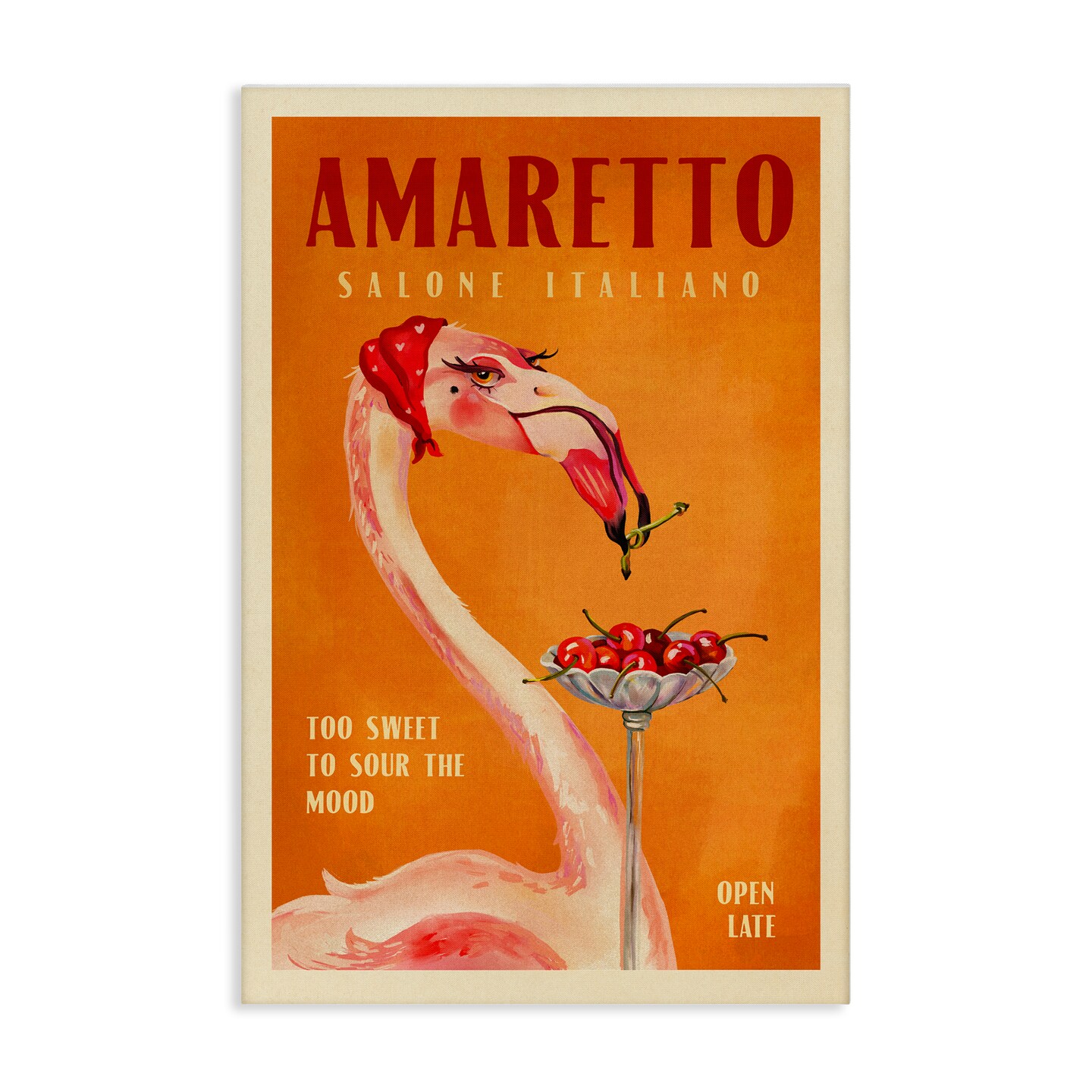 Stupell Industries Vintage Amaretto Flamingo Canvas Wall Art Design by The Whiskey Ginger