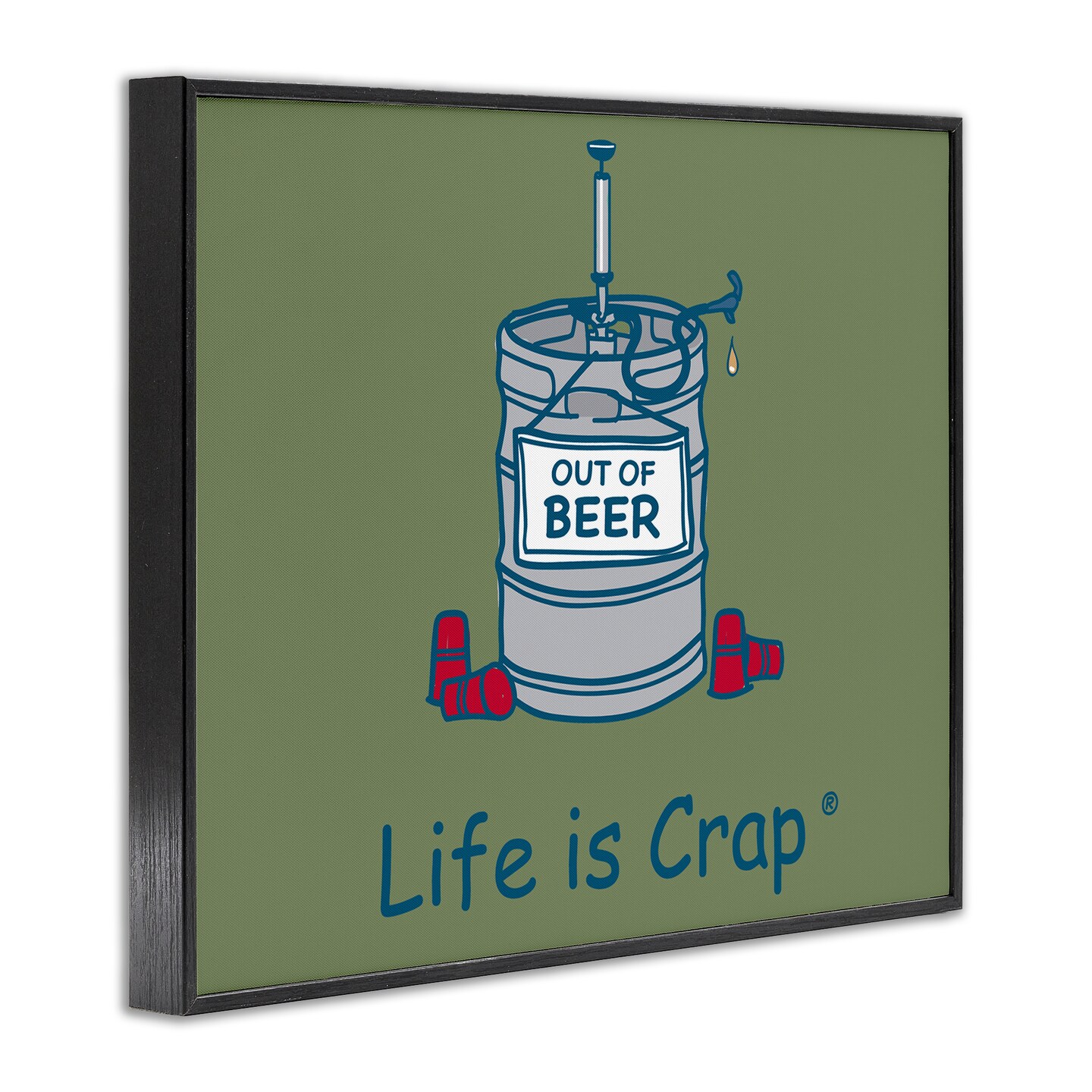 Stupell Industries Funny Empty Beer Keg Framed Giclee Wall Art Design by LIC