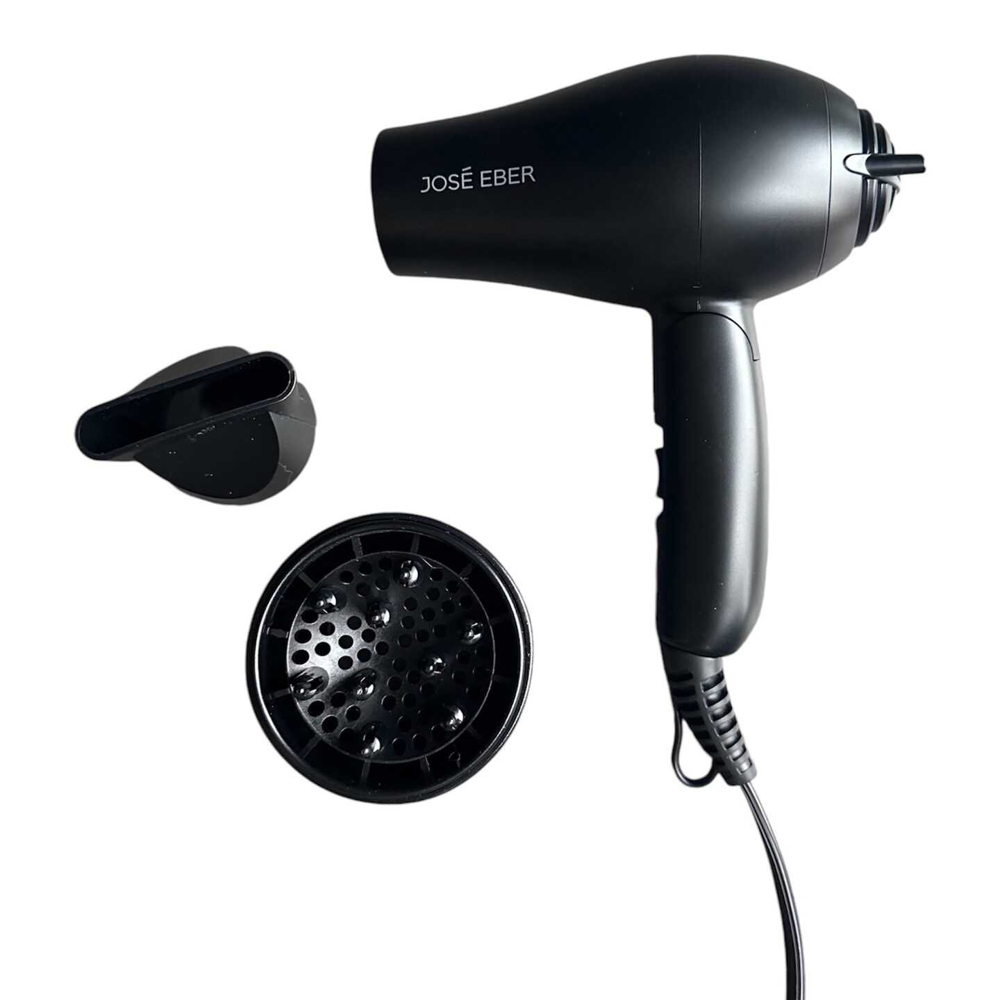 Jose Eber: Ultra Mini Hair Dryer - Black - 5.5x5.9&#x22; Foldable For Travel, Lightweight Design, Styling Nozzle, Tool For All Hair Types, 1200 Watts