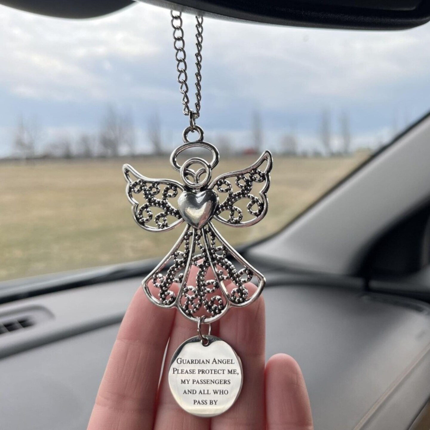 Guardian Angel Rear View Mirror Charms Custom Crystal Angel For
