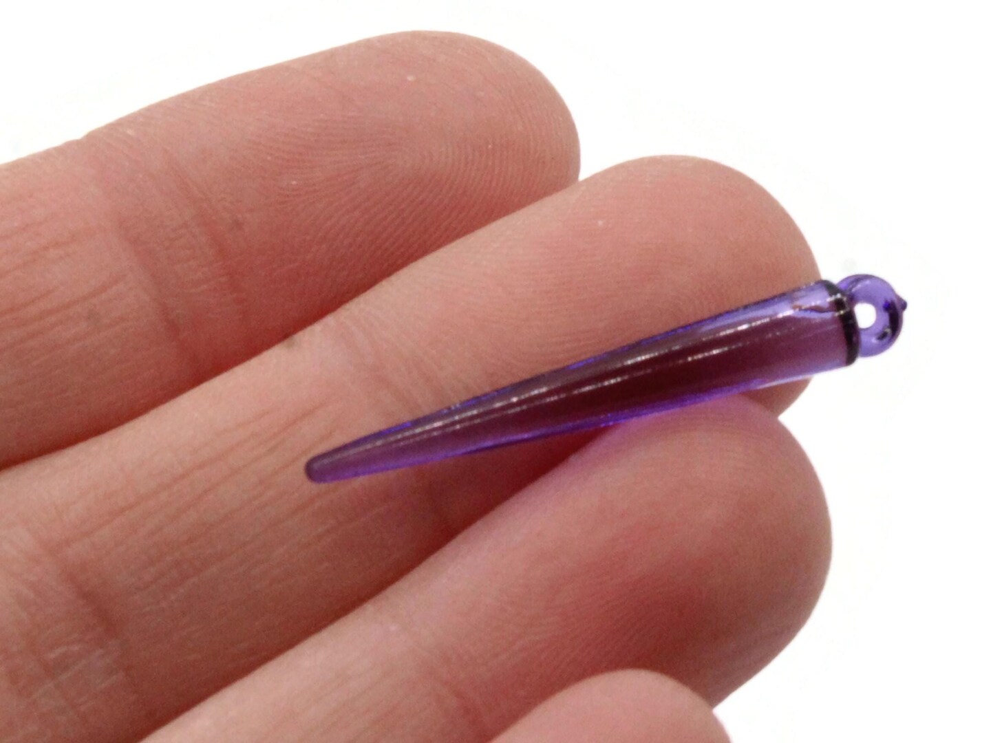 40 32mm Purple Spike Charms Acrylic Beads