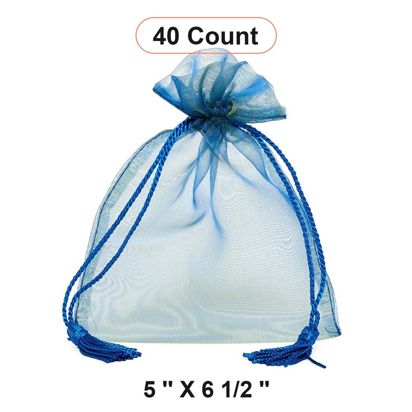 Jewel Tone Iridescent Sheer Tasseled Bags 5'' x 6 1/2'' for Packaging