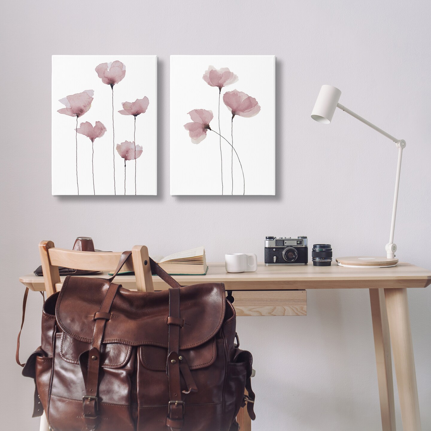 Stupell Industries Poppies Standing Tall 2 pc Canvas Wall Art Set Design by Krinlox