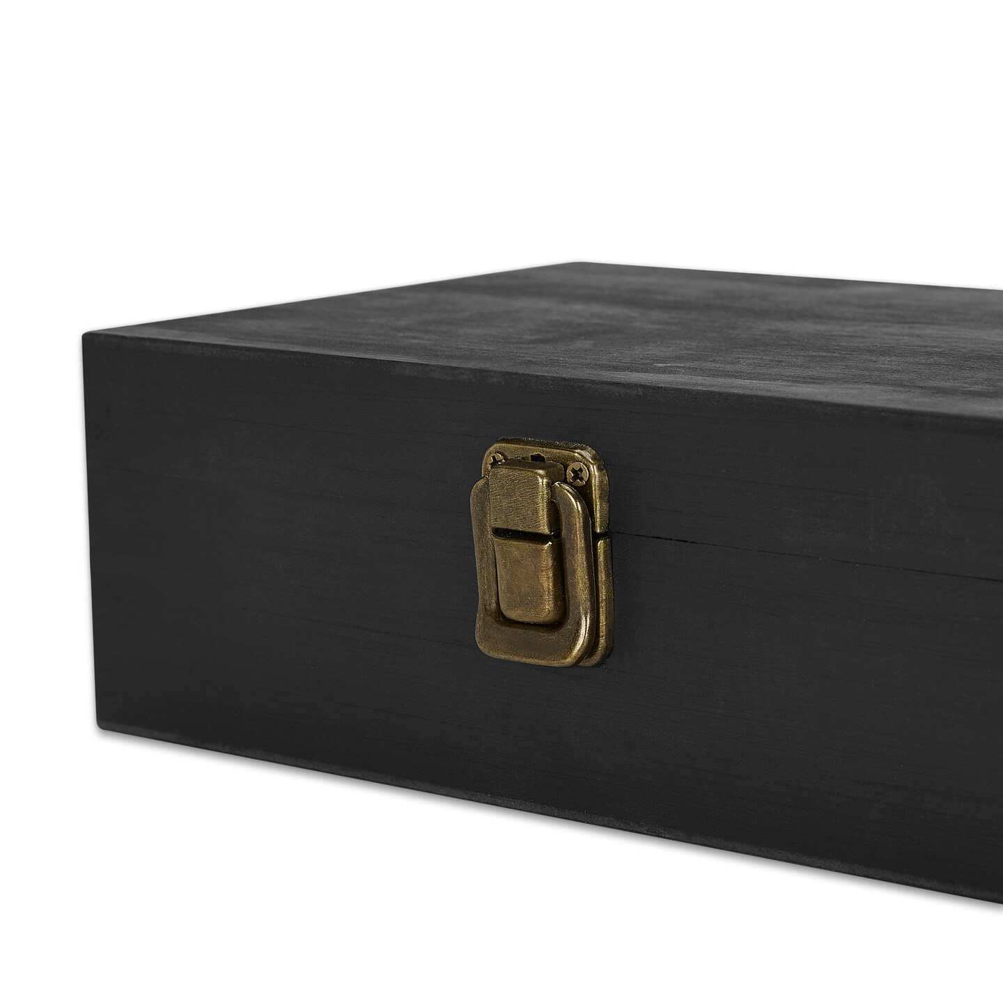 Makerflo Medium Pine Wood Memory Box with Black Felt Inside and Hinged with Clasp of Front, Keepsake Wooden Box Ideal for Craft and Personalization (Laser Engraving, Epoxy, UV DTF, and Vinyl)