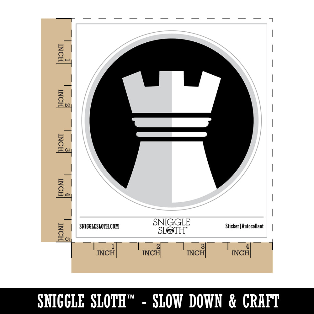 Chess Piece White Rook Waterproof Vinyl Phone Tablet Laptop Water Bottle Sticker Set - 5 Pack