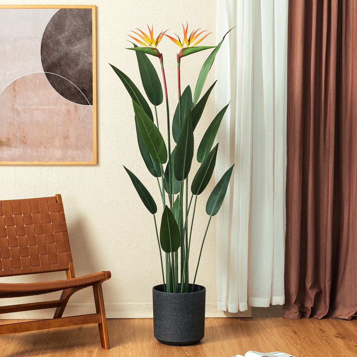 5.25ft. Faux Bird of Paradise Simulates Plants in Pot