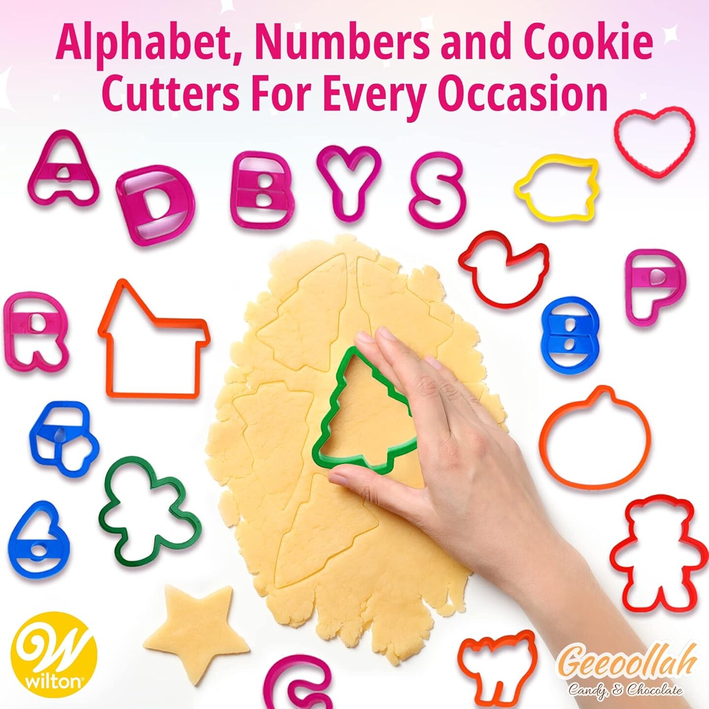Wilton 101 Piece Cookie Cutter Set Alphabet Numbers & Holiday Shapes