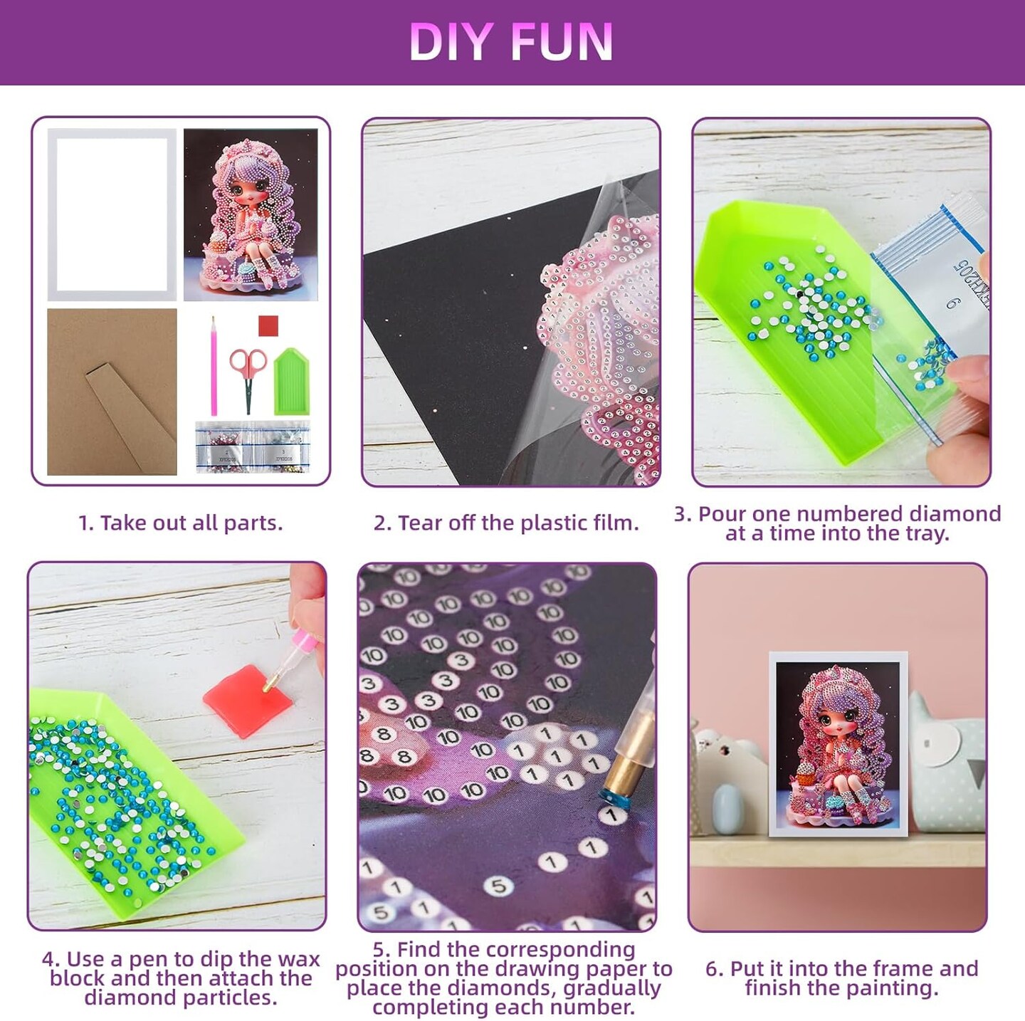 5D Diamond Painting Kits, Gem Art for Kids