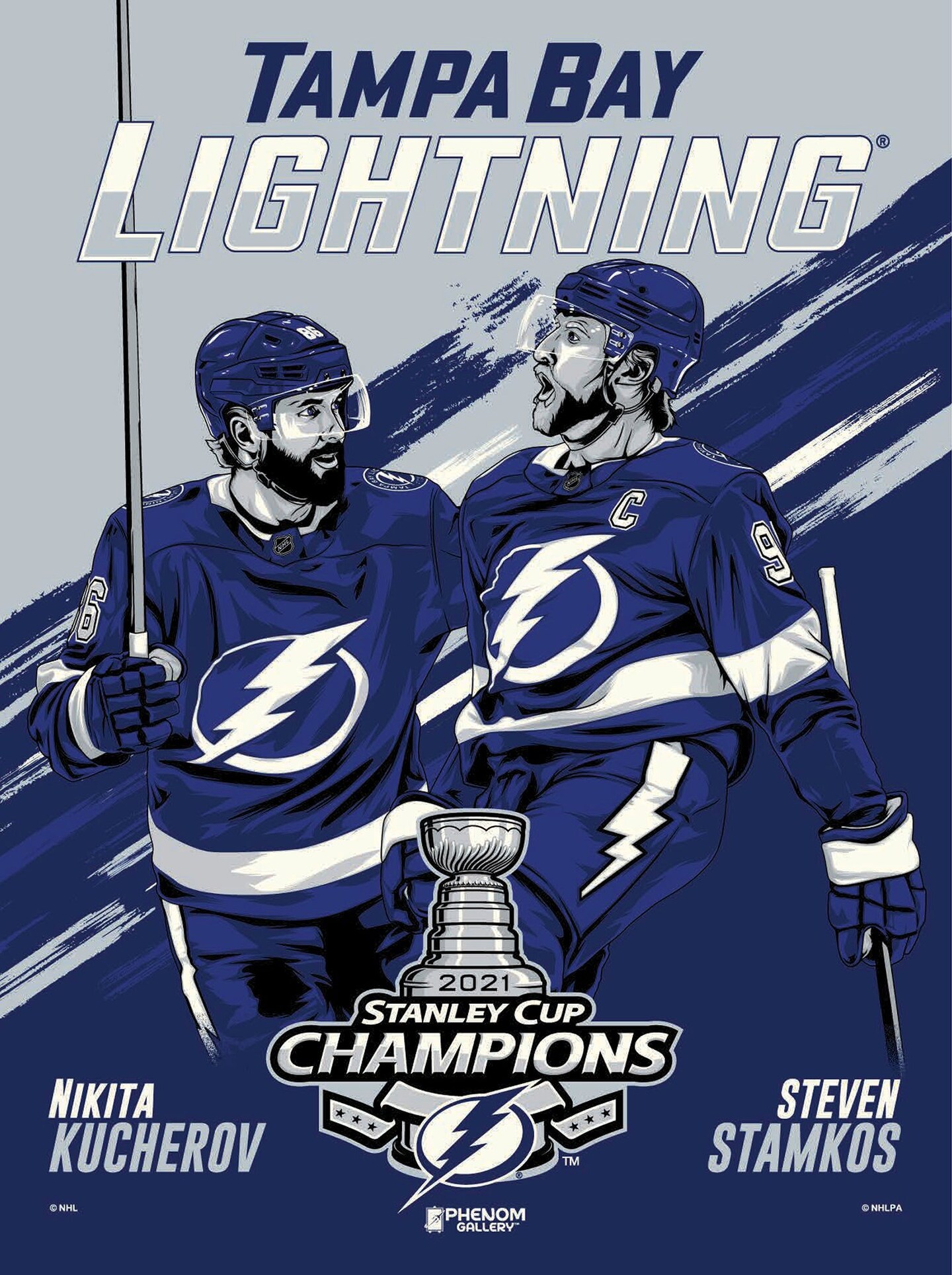 Phenom Gallery Steven Stamkos Tampa Bay Lightning 2021 Stanley Cup Champions Serigraph Print