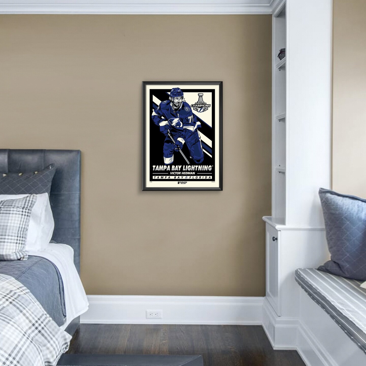 Phenom Gallery Victor Hedman Lightning 2020 Stanley Cup Champions Serigraph Print