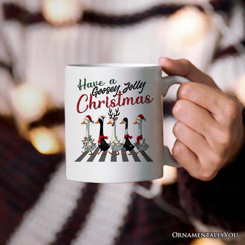 Goosey Jolly Christmas Mug, Funny Farm Lover Gif