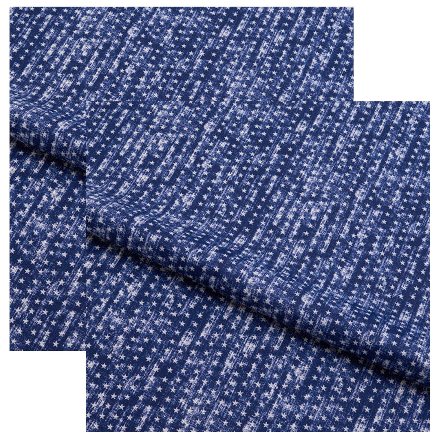 82% Nylon & 18% Spandex Antique Denim Stars Printed Spandex Fabric 55/56” Width