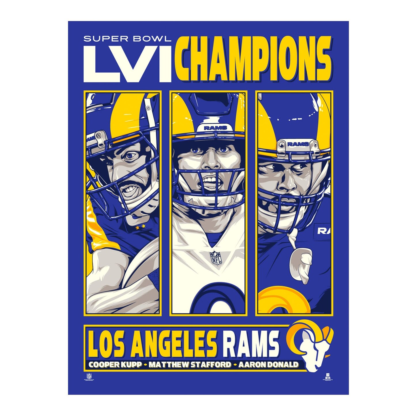 Phenom Gallery Los Angeles Rams Super Bowl LVI Champs 18" x 24" Serigraph