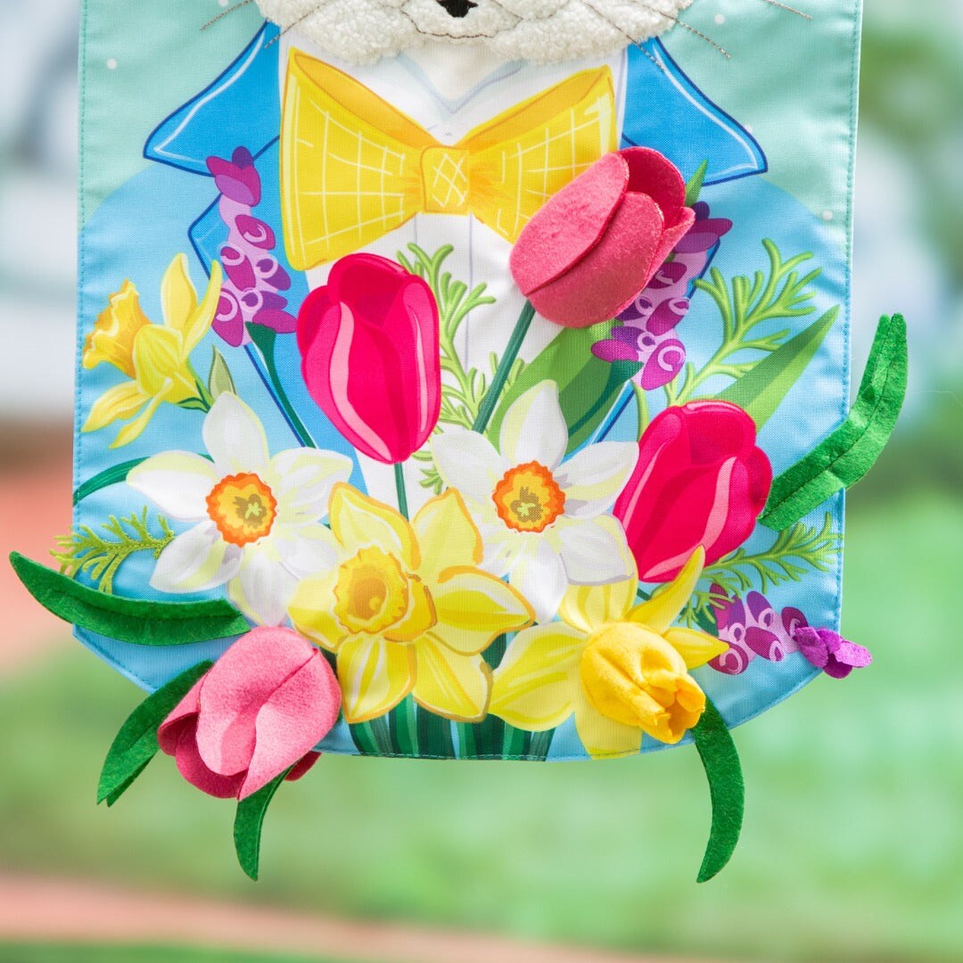 Mister Easter Bunny Long Garden Flag 2 Sided