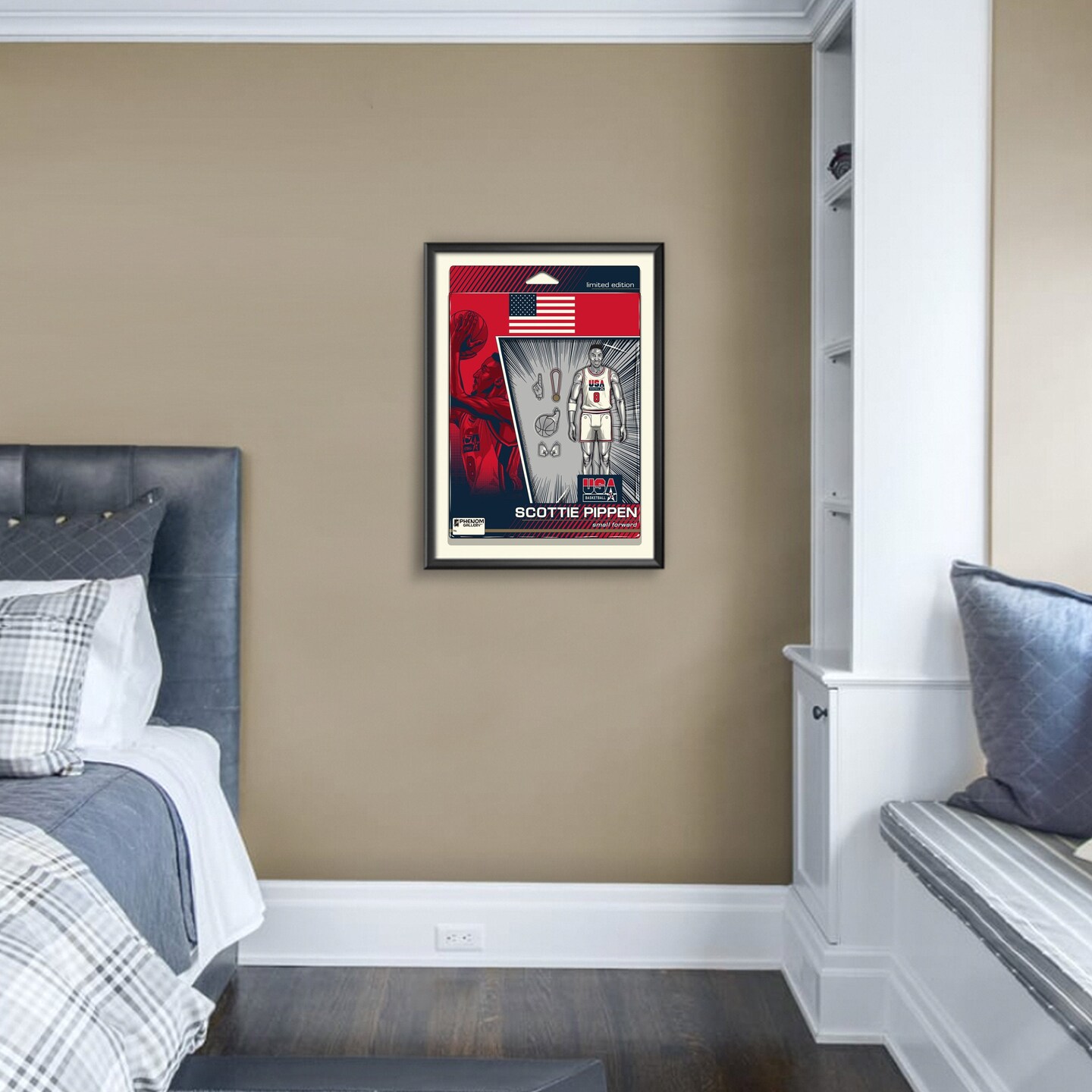 Phenom Gallery Scottie Pippen USA Basketball Action Figure Serigraph