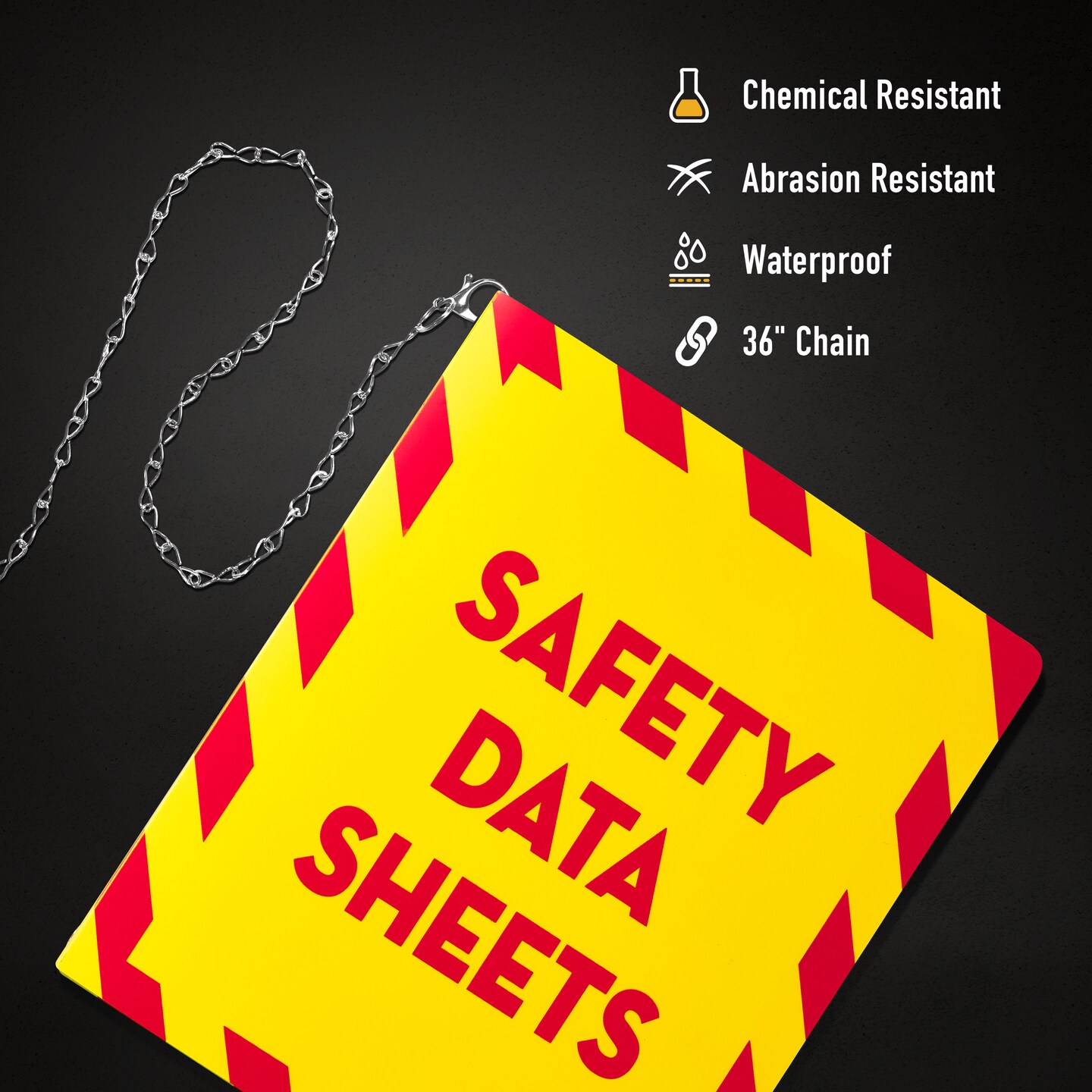 Avery UltraDuty SDS Binder with Chain, Durable Poly Binder, 1-1/2" Slant Ring, Holds 375 Sheets (77711)